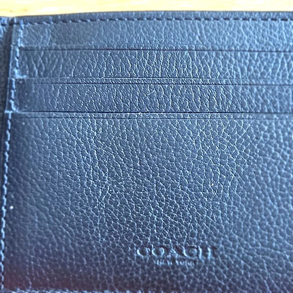 COACH Billfold ID Calf Leather Wallet - Black - Picture 4 of 14